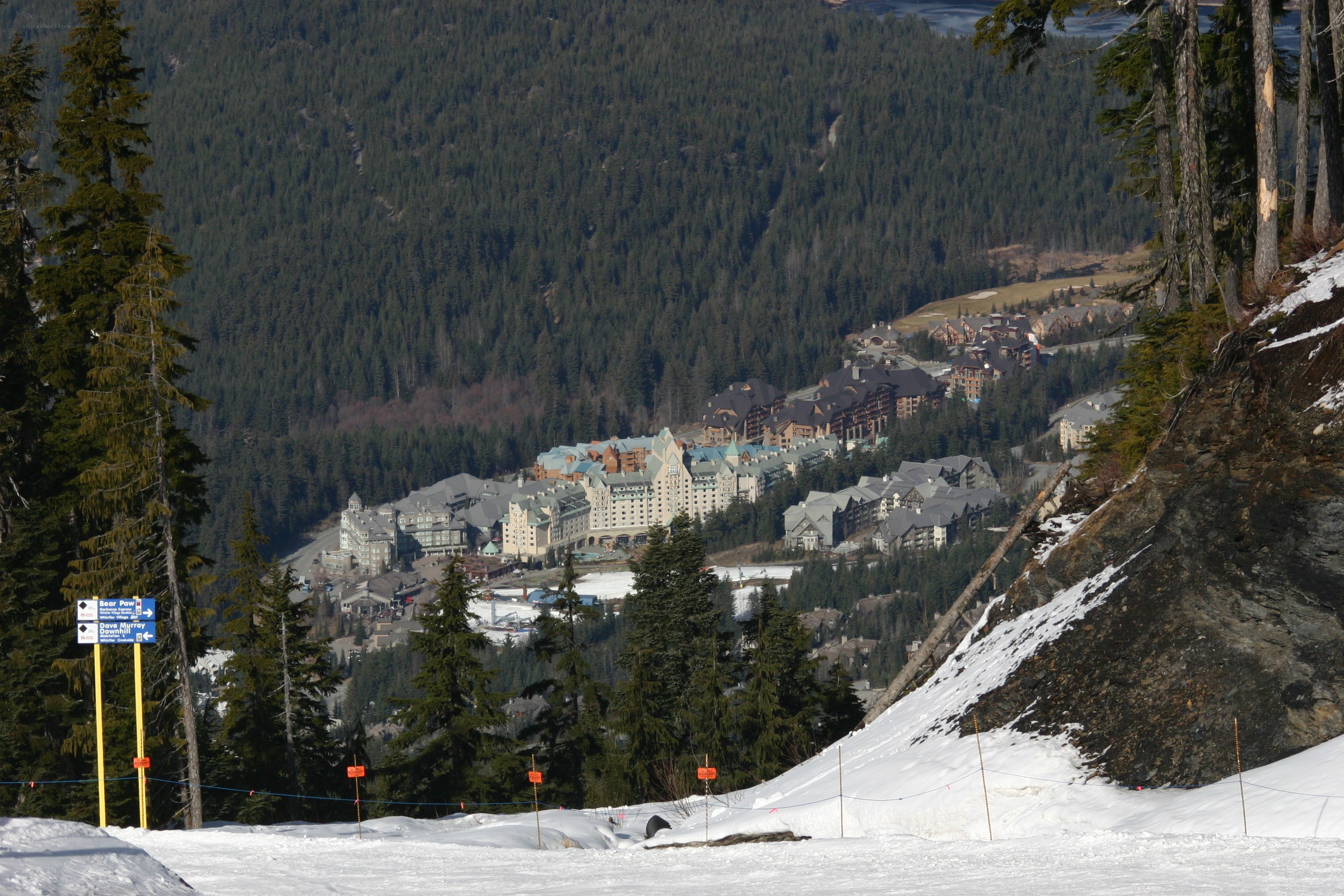 Ski resort in mountain valley