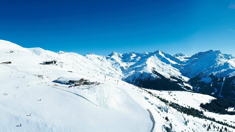 Ski Resort in Mountains — Blue, Serene, Afternoon