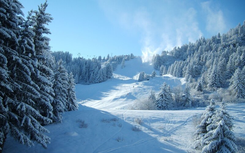Ski Resort in Winter — White