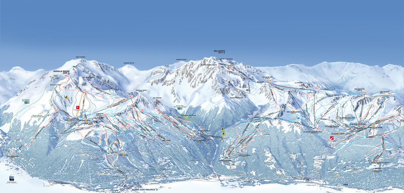ski resort map of French Alps