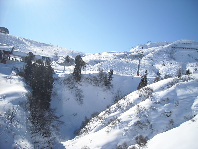 Ski resort on a sunny day