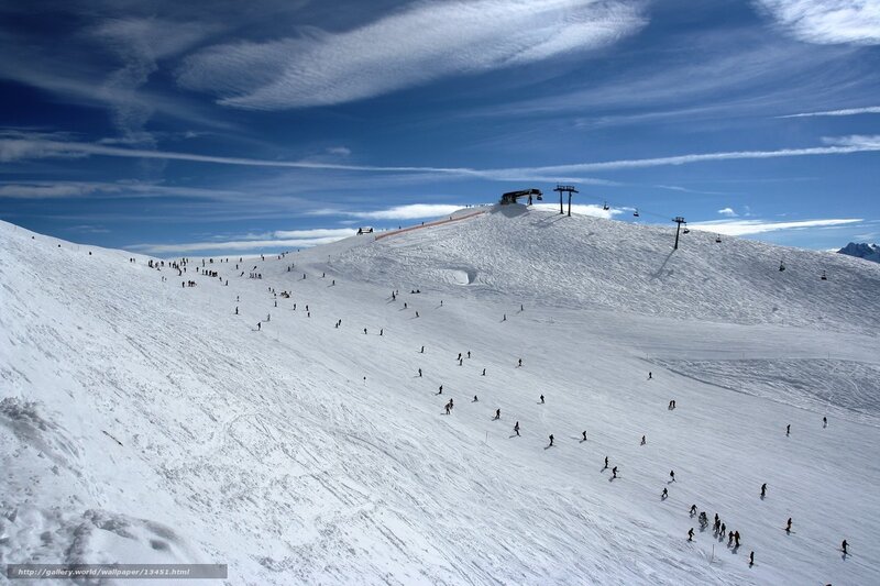 Ski resort on a sunny day