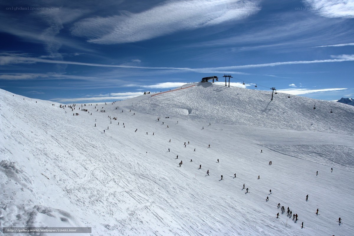 Ski resort on a sunny day