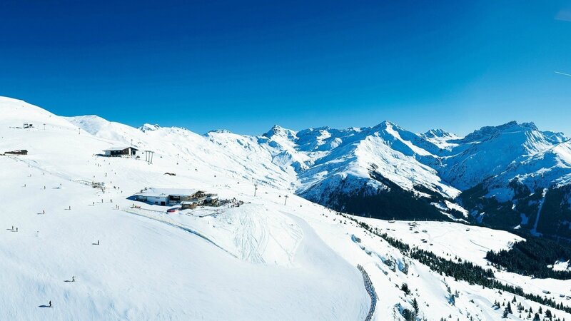Ski Resort on Snowy Mountain