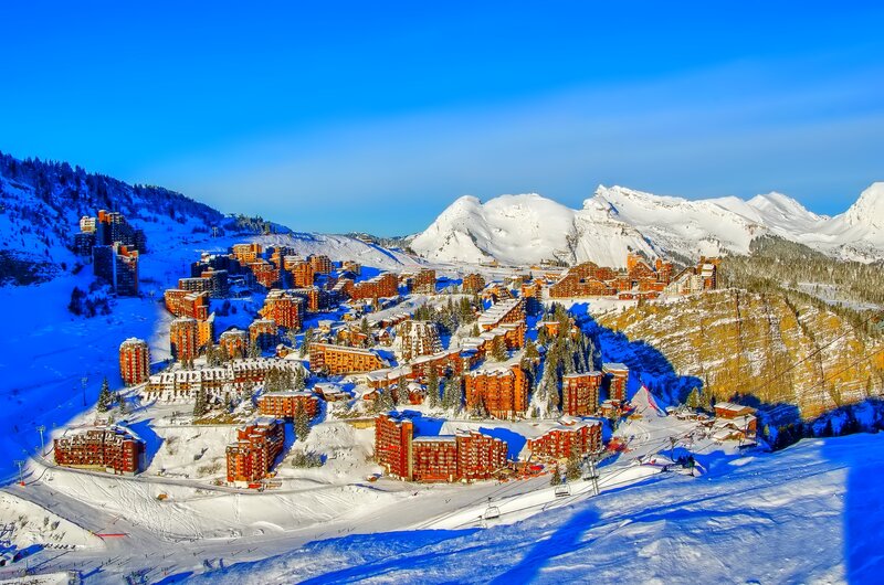 Ski Resort Village — Blue, Serene
