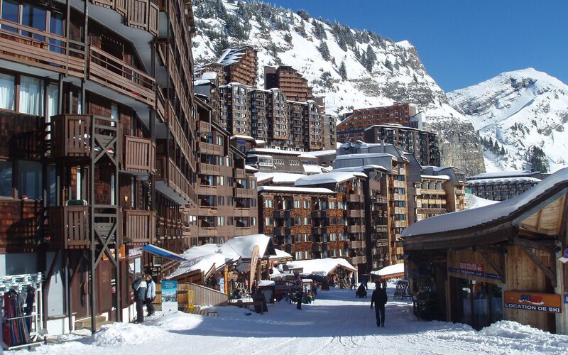 Ski resort village in the mountains