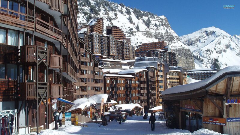 Ski resort village in the mountains