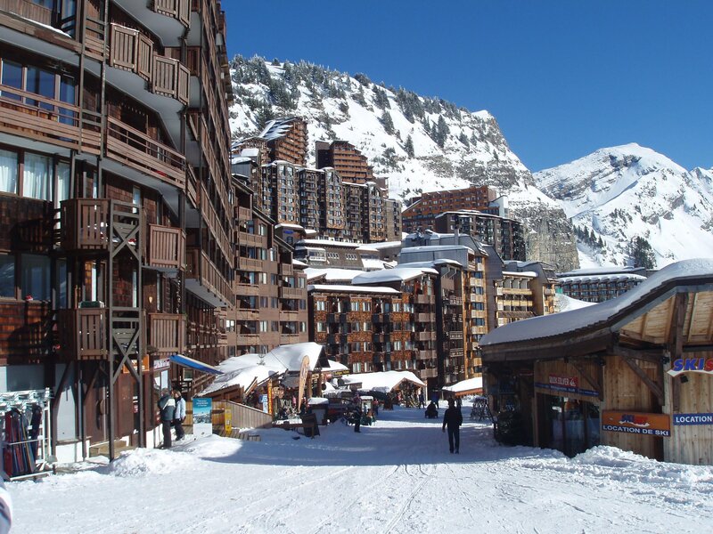 Ski resort village in the mountains