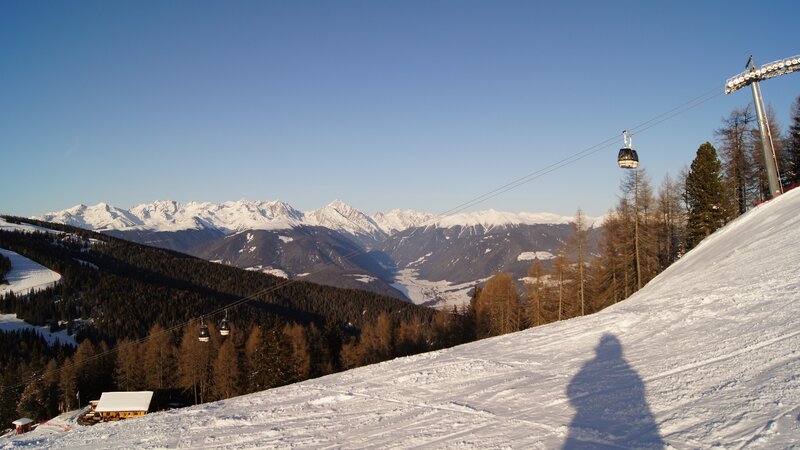 Ski resort with cable cars