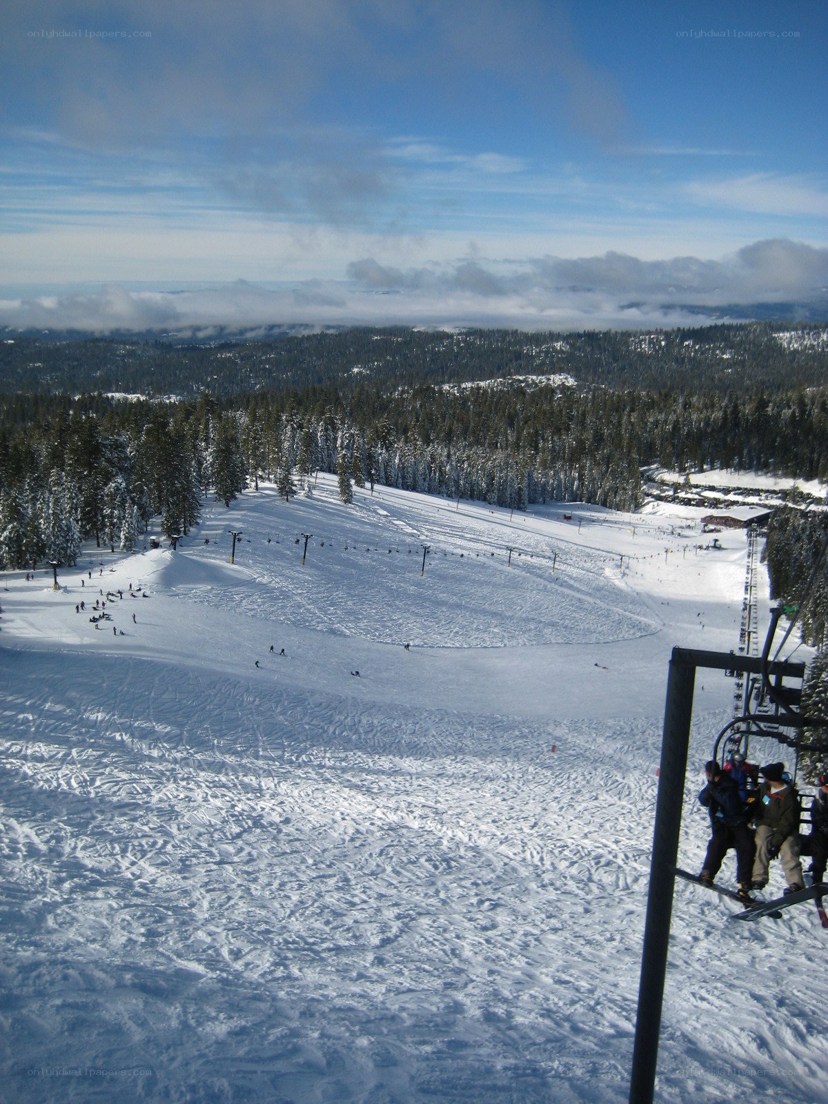 Ski resort with chairlift view