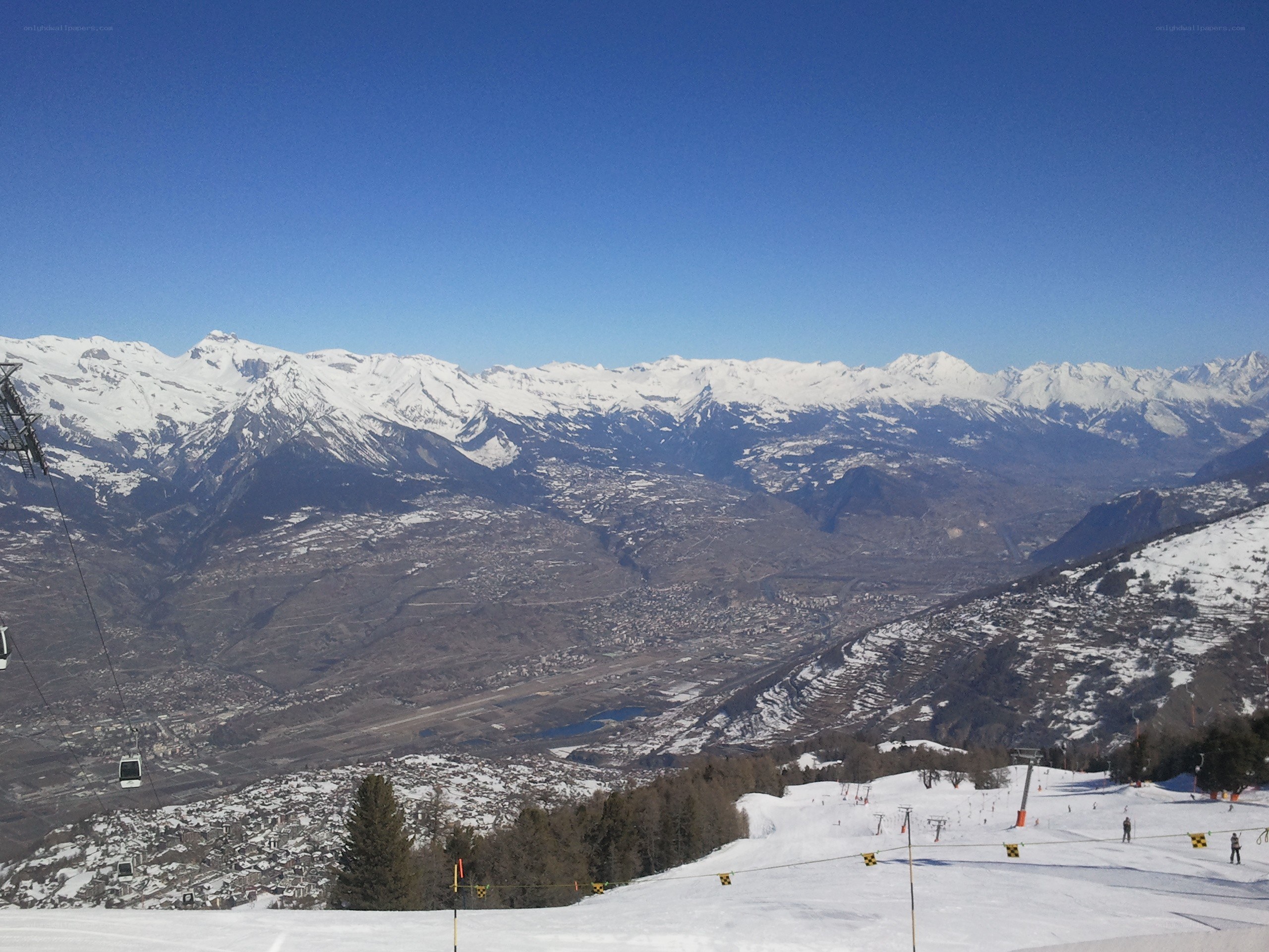 Ski resort with mountain view