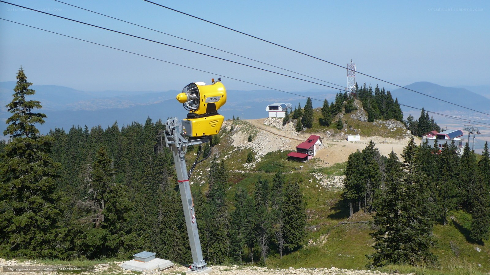 Ski resort with snow cannon