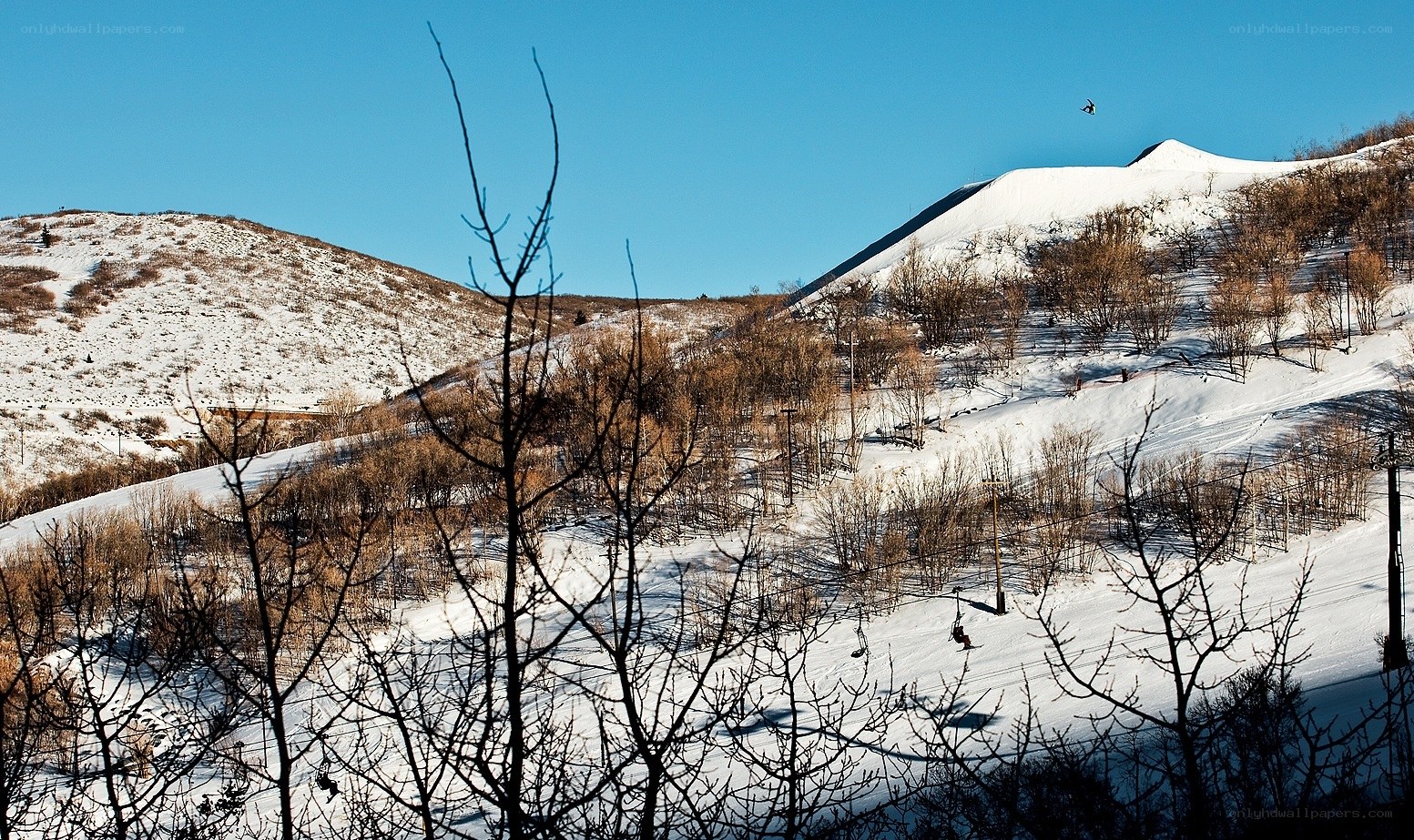 Ski resort with snow-covered hills