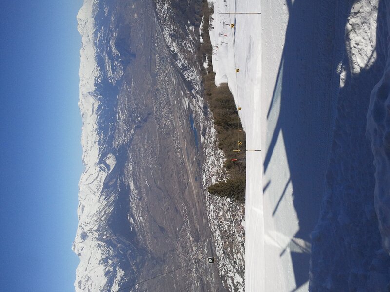 Ski Slope and Mountain