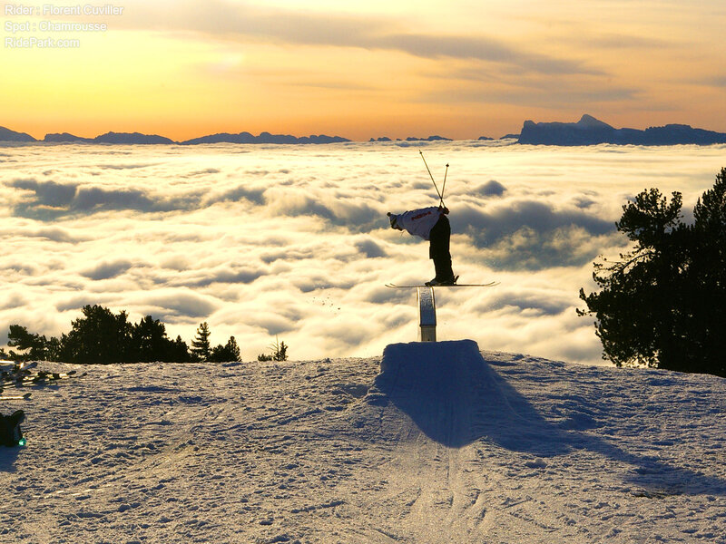 Skier above the clouds