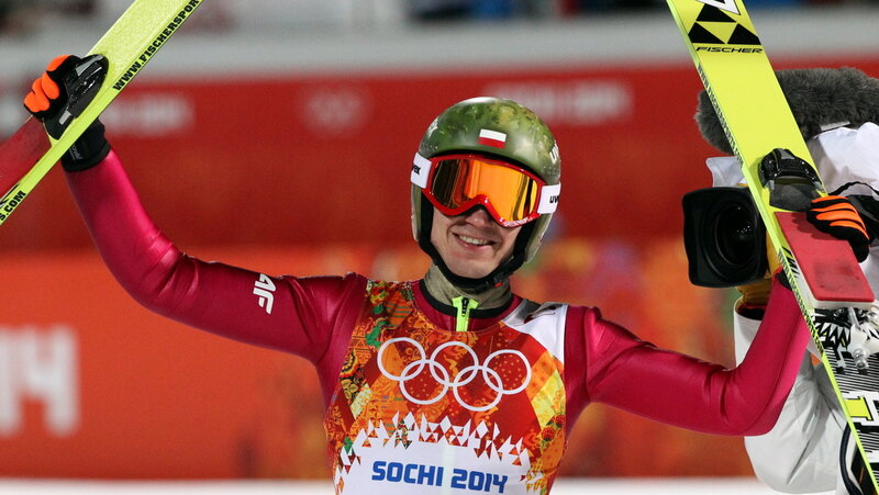 Skier Celebrating Victory