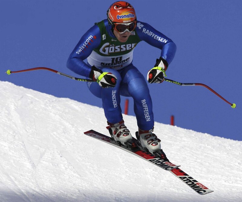 Skier in action on snowy slope