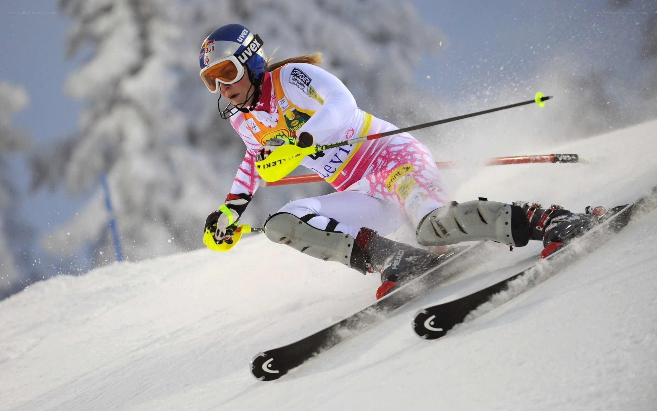 skier in action on snowy slope