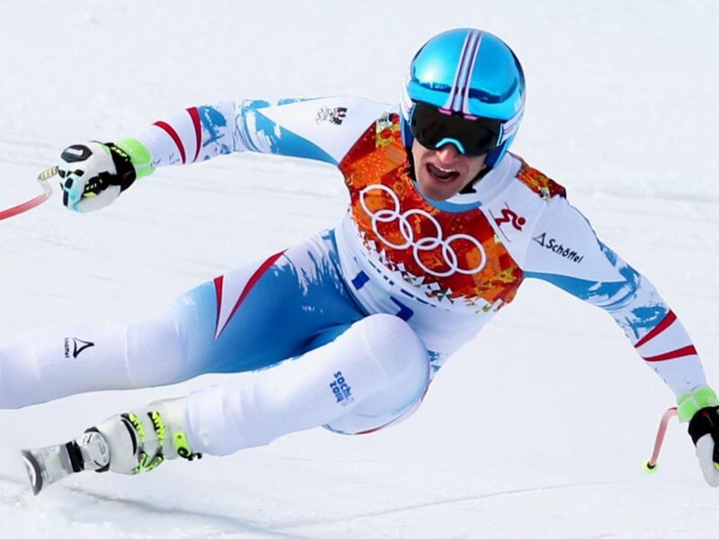 Skier in Action — White, Intense