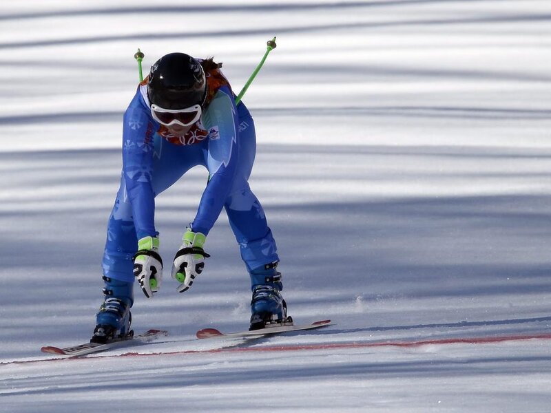 Skier in Blue Suit