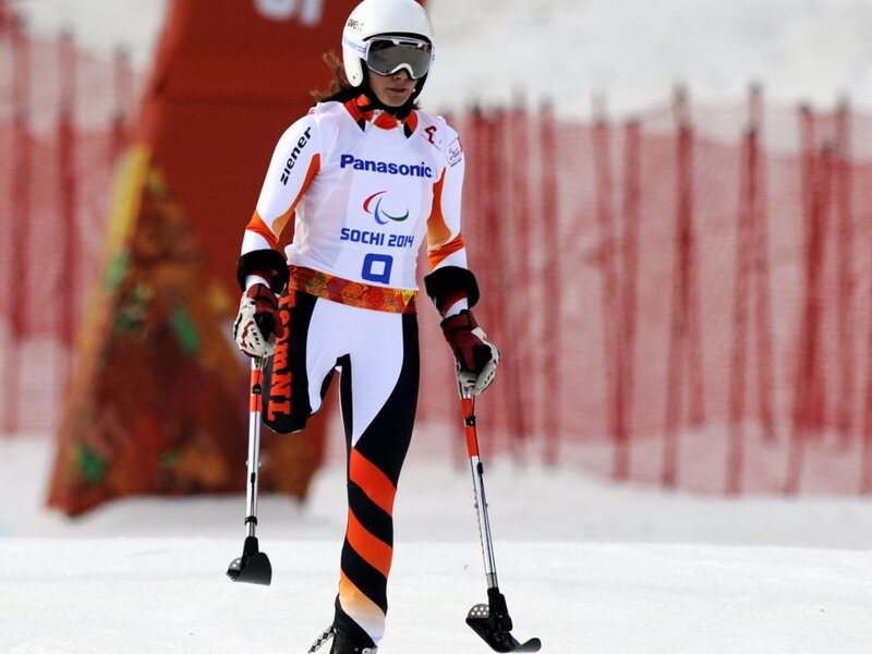 Skier in Competition Suit