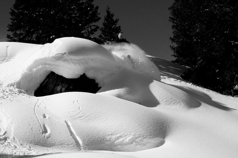 Skier in deep snow