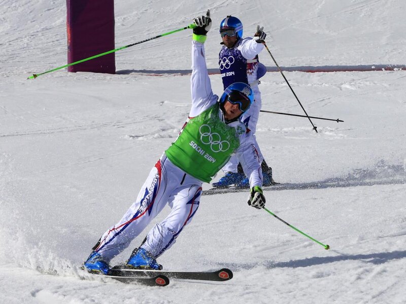Skier in Green Vest