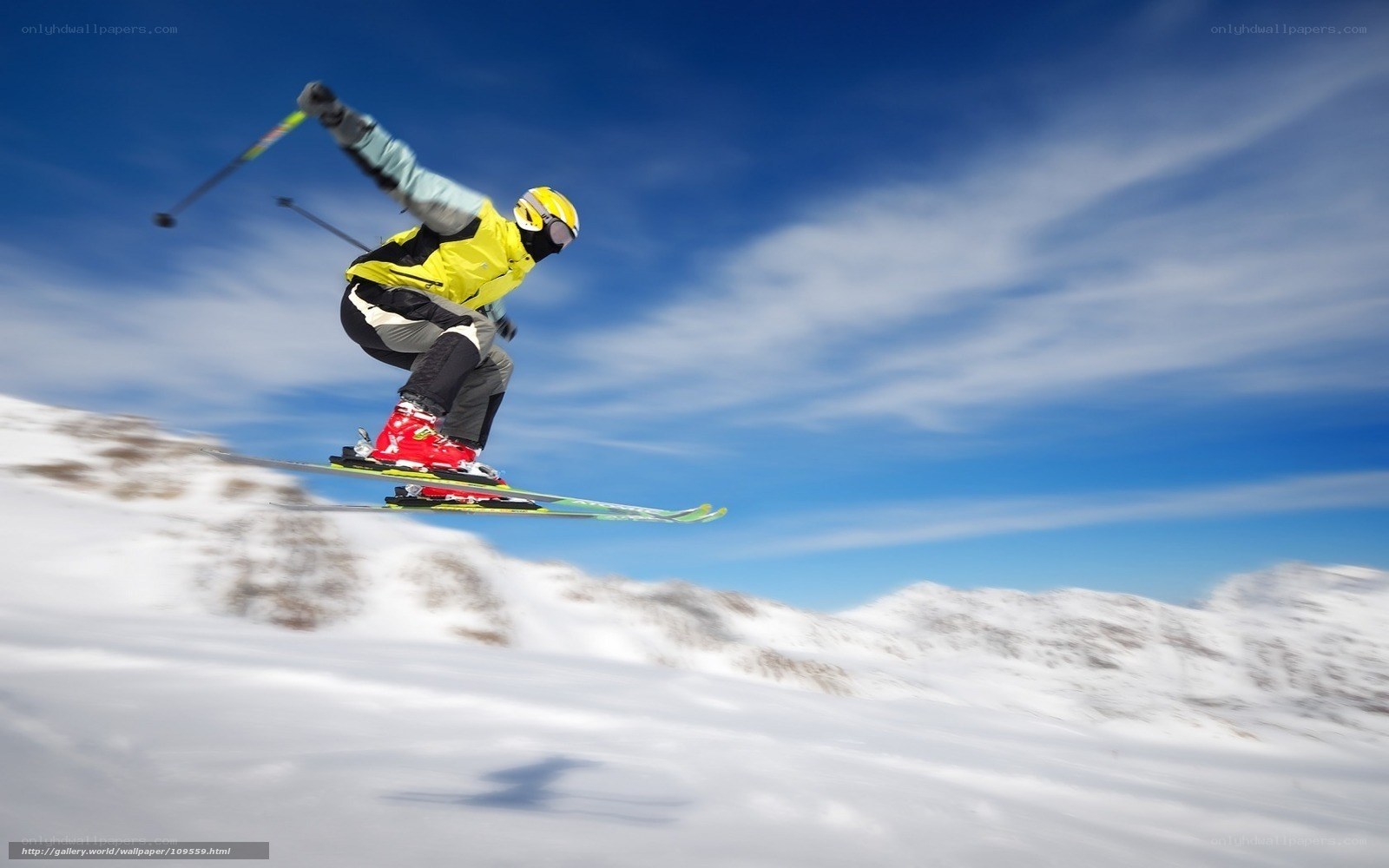 Skier in mid-air jump