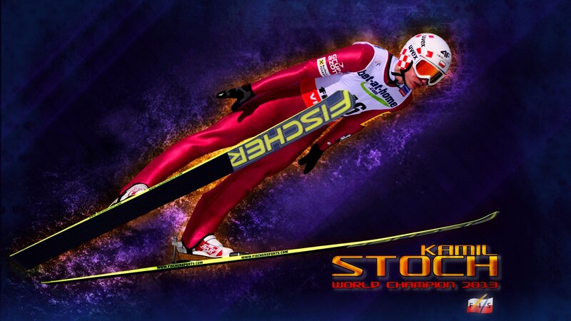 Skier in Mid-air — Purple