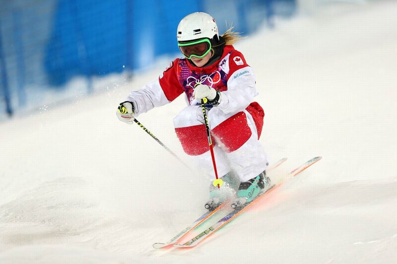 Skier in Red and White