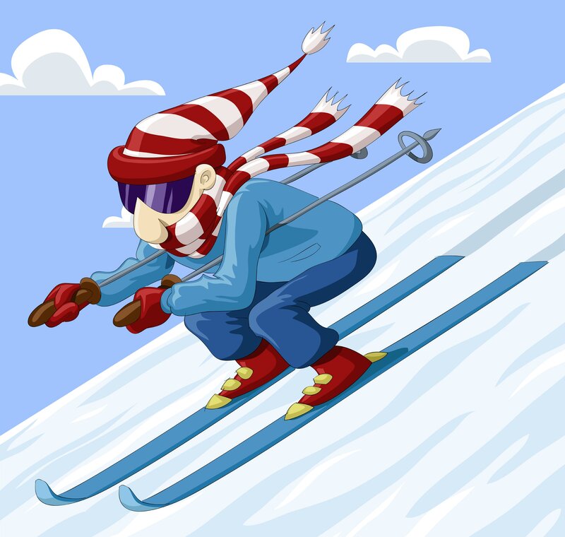 Skier in Red Hat