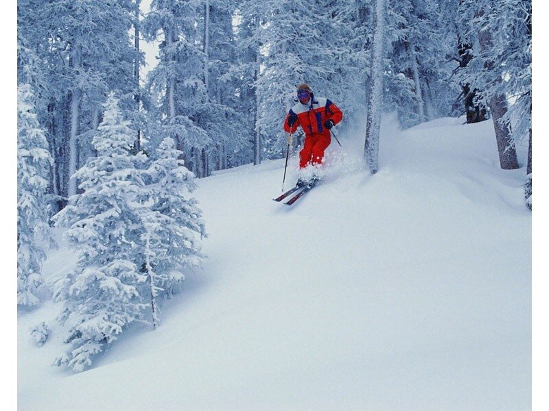 Skier in Red Suit