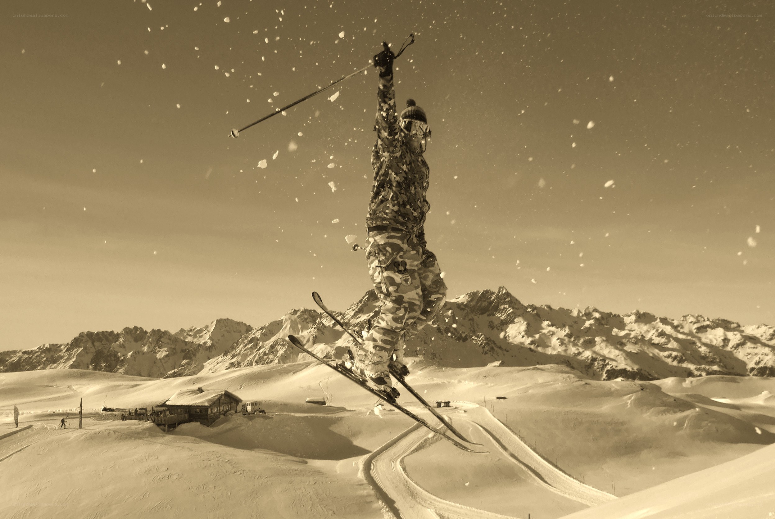 Skier mid-air jump