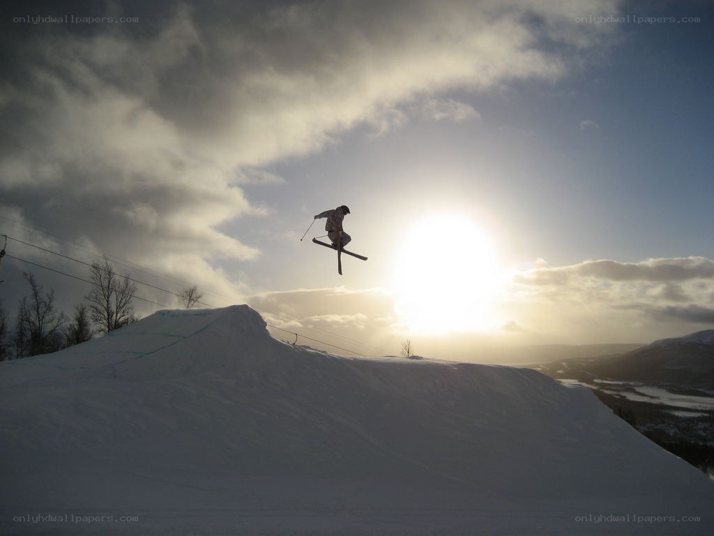 Skier mid-air jump
