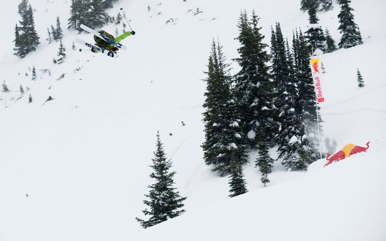 Skier mid-air jump