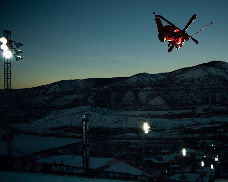 Skier mid-air jump