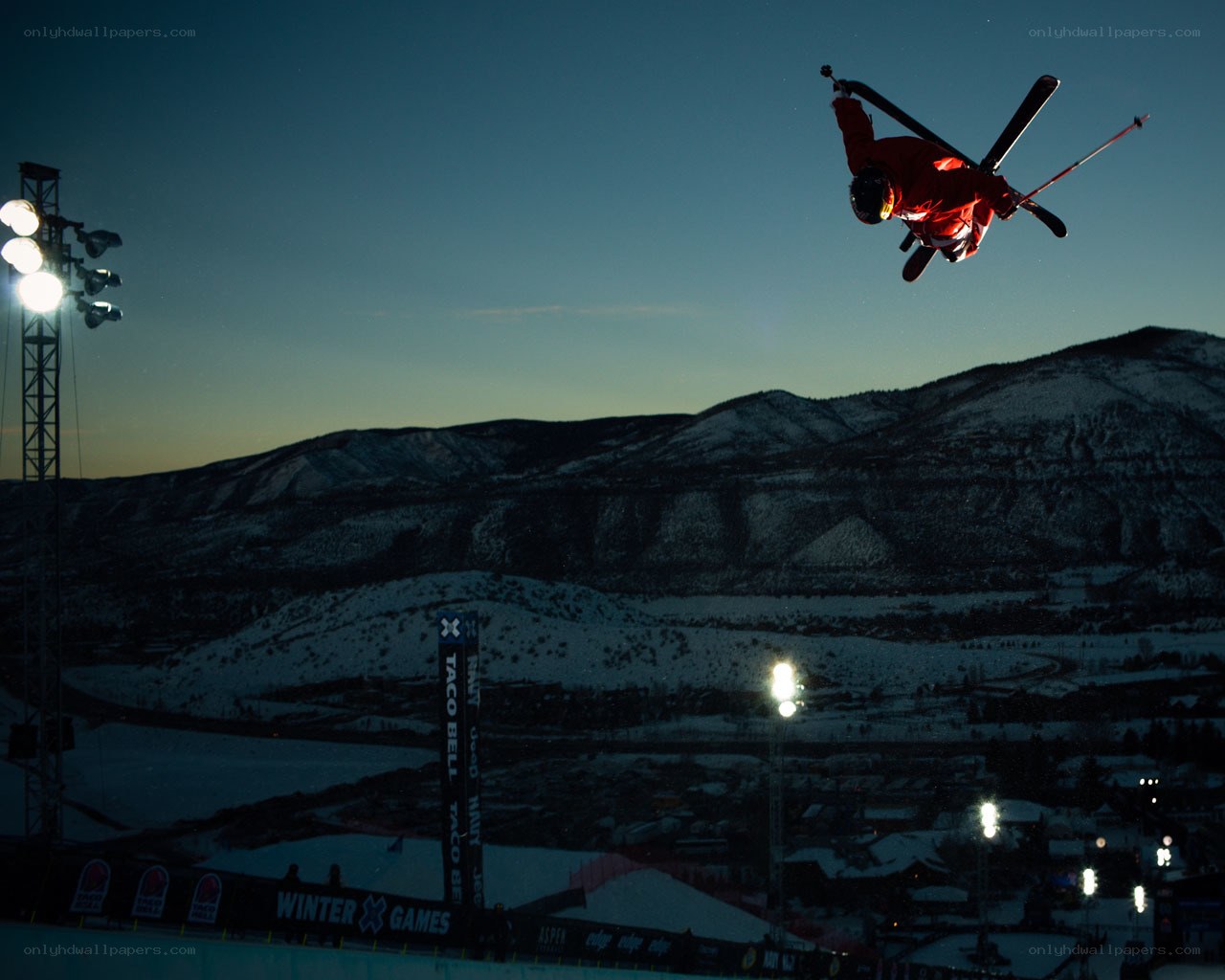 Skier mid-air jump