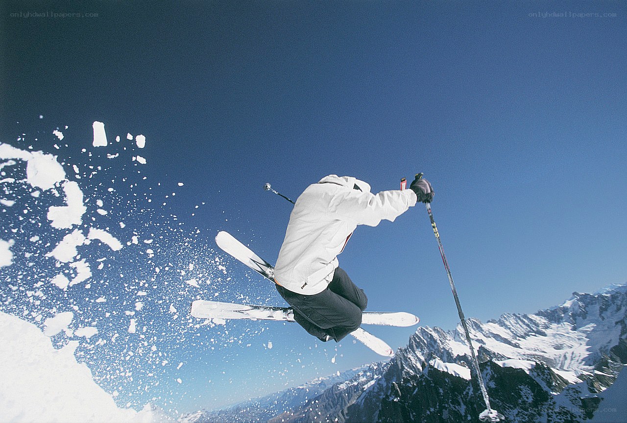 Skier mid-air jump