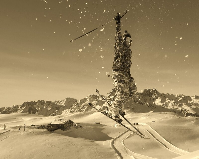 Skier mid-air jump