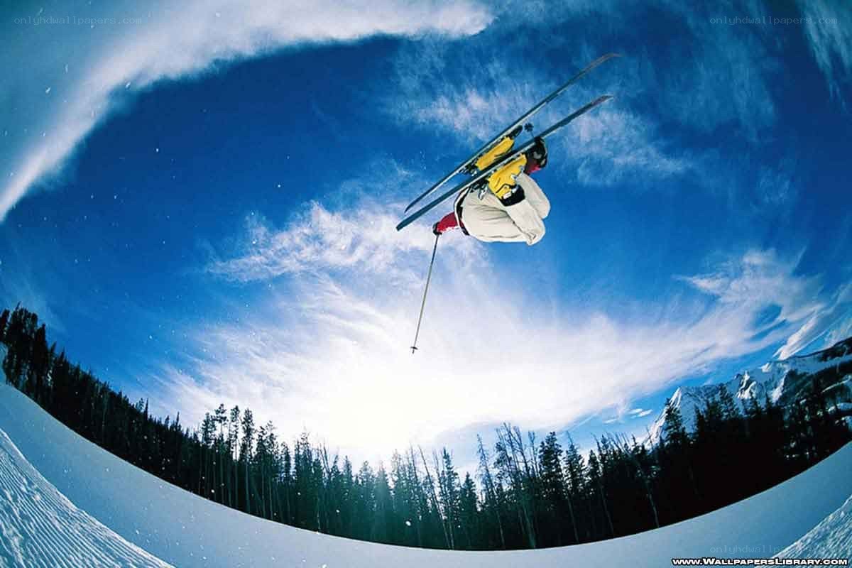 Skier mid-air jump