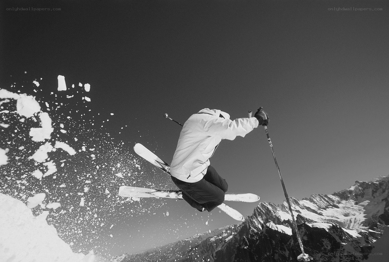Skier mid-air jump