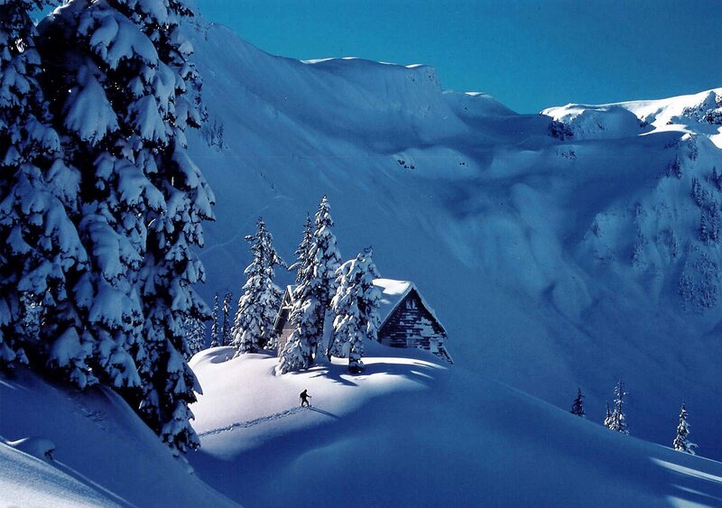 Skier Near Cabin