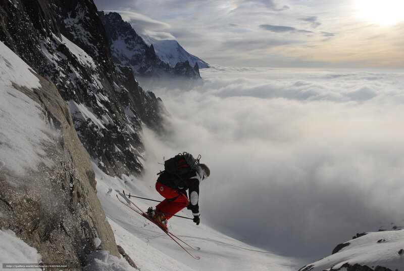 Skier on a mountain slope