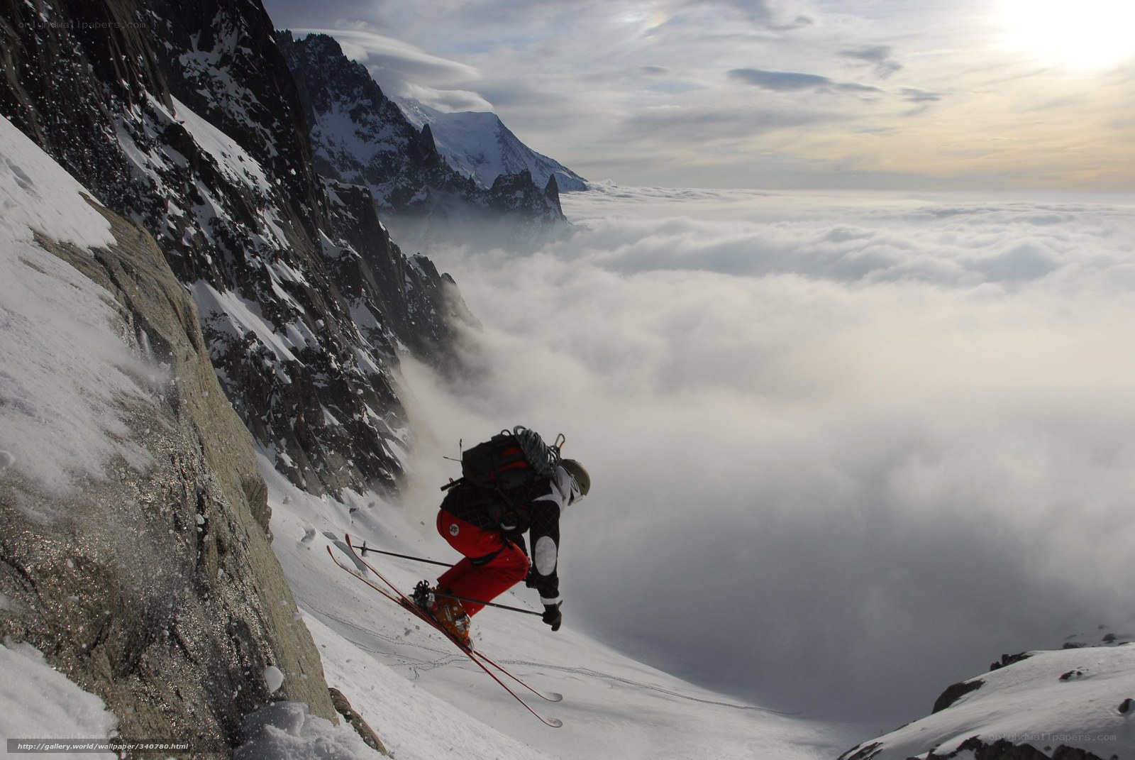 Skier on a mountain slope