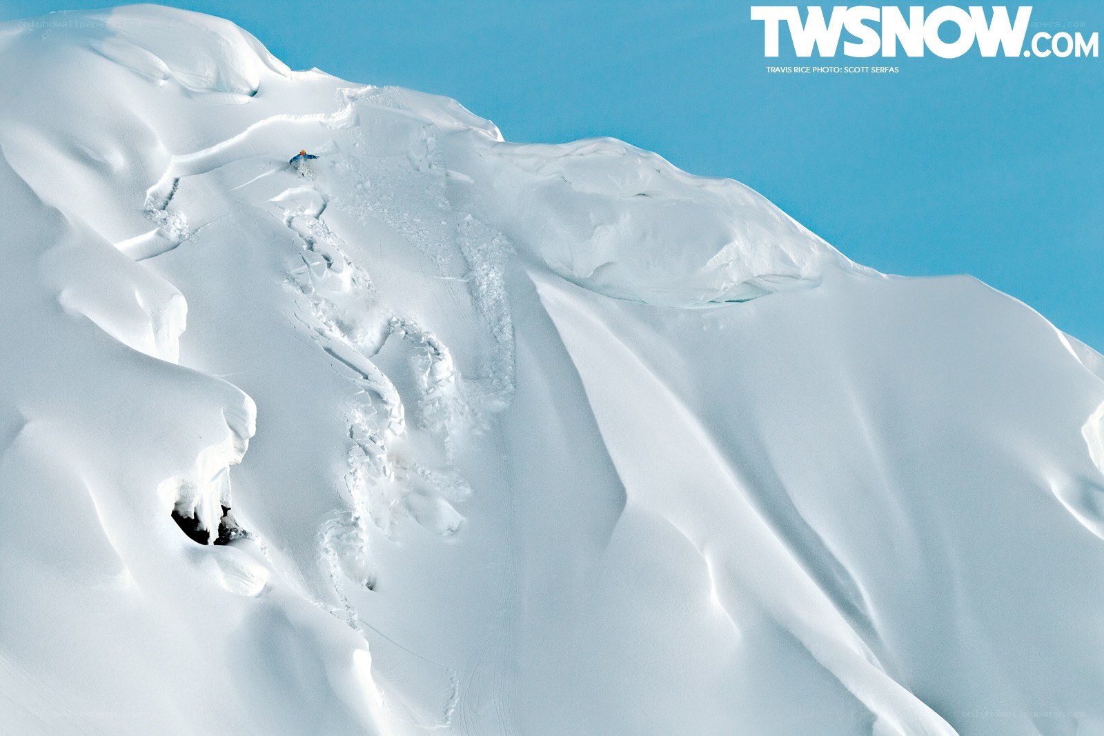 Skier on a snowy mountain