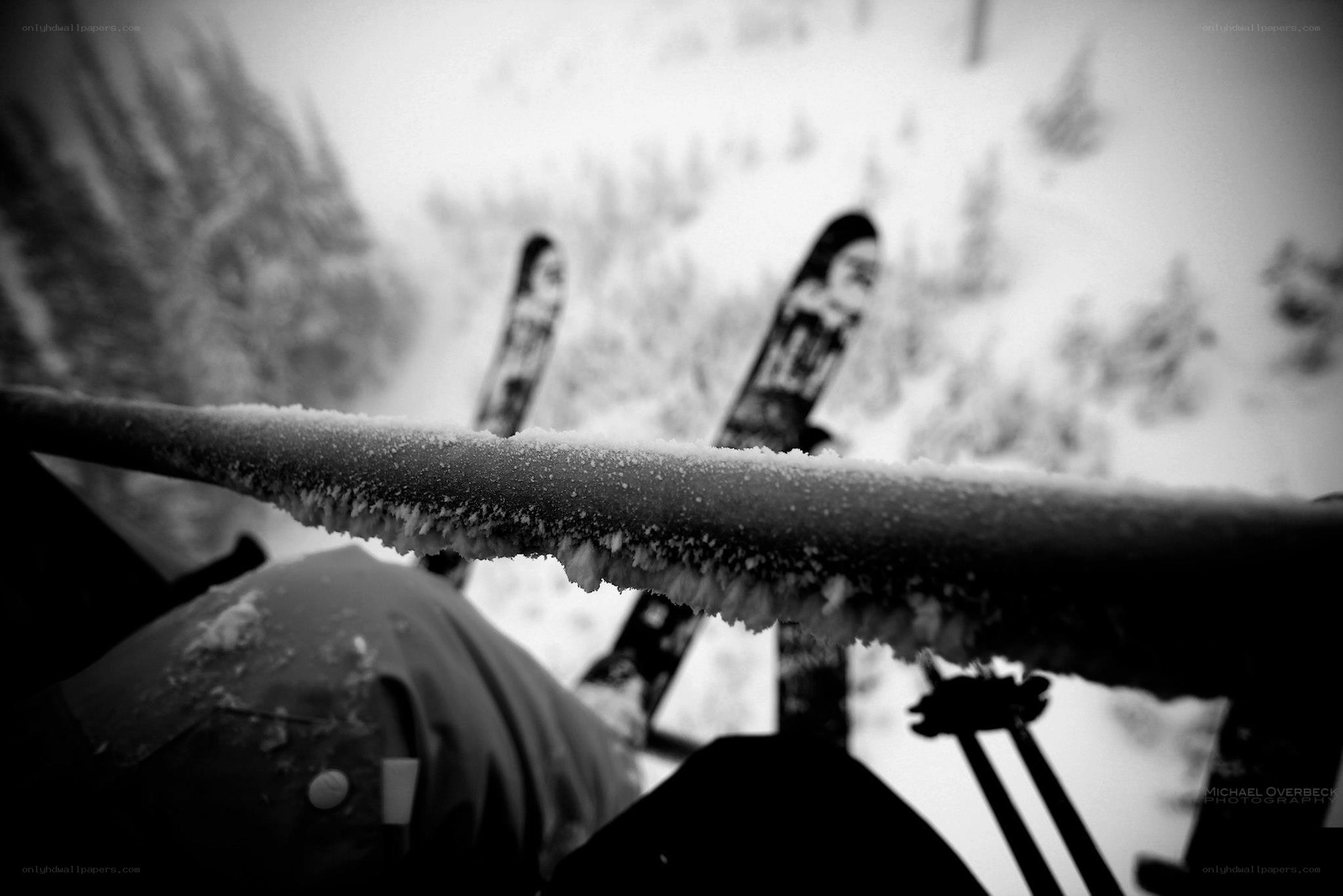 Skier on a snowy mountain