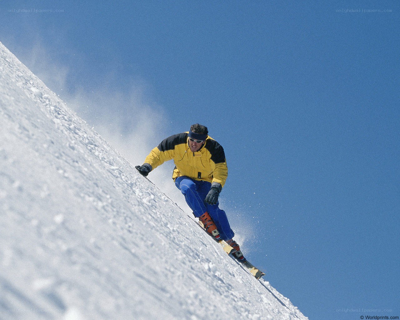 Skier on a snowy slope