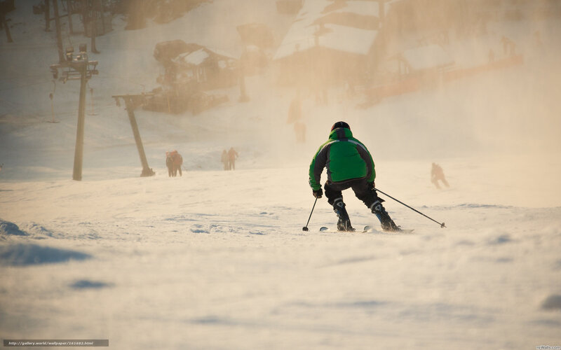 Skier on a snowy slope
