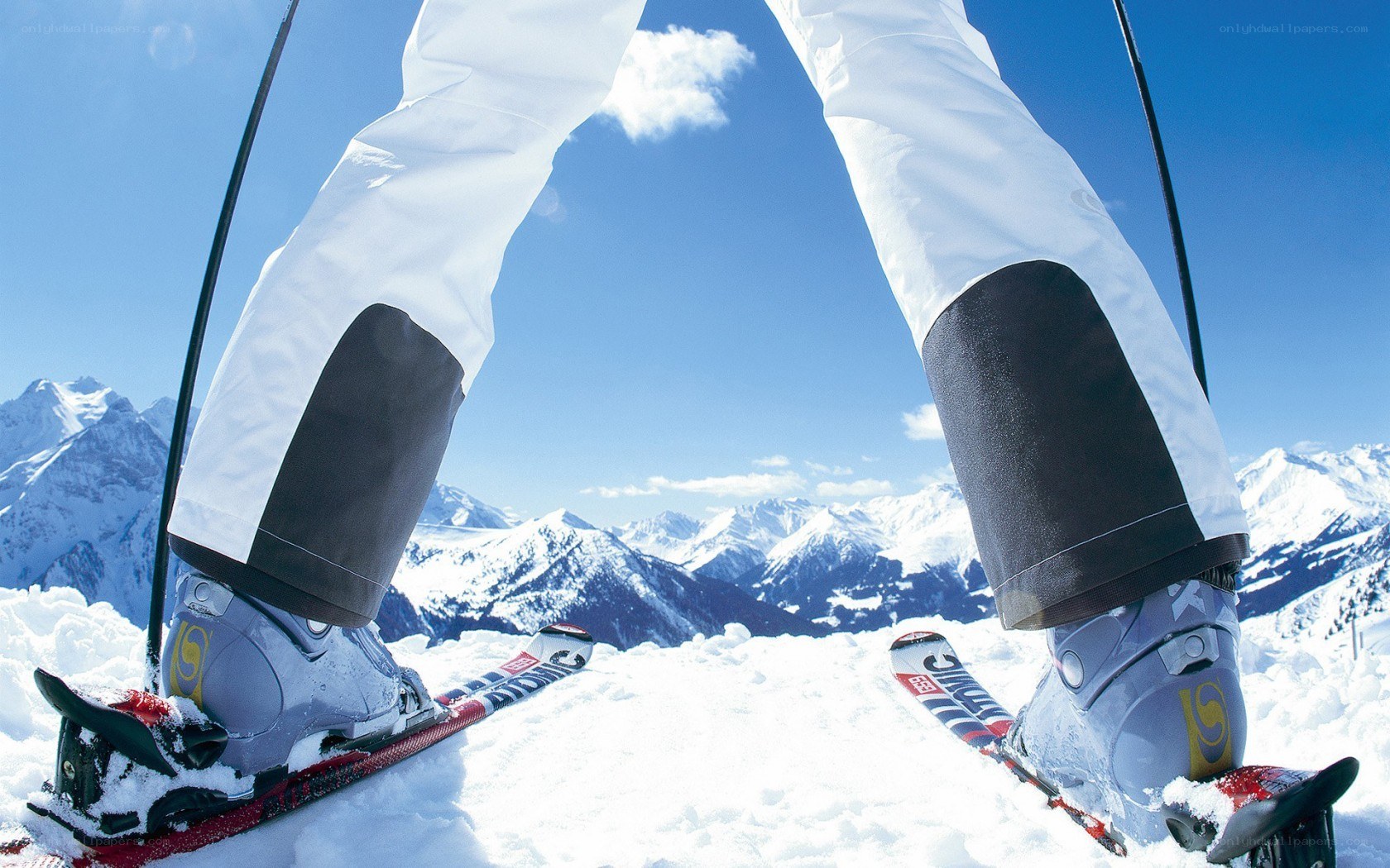 skier on snowy mountain