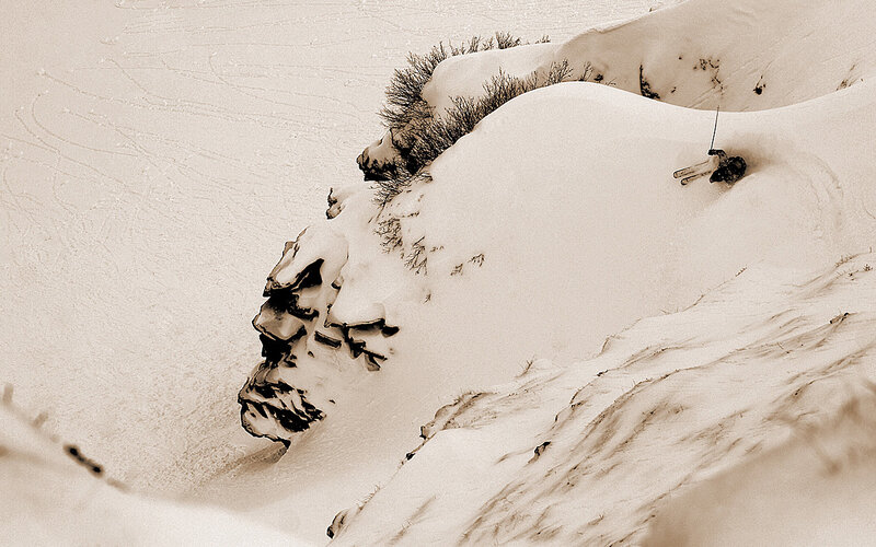 Skier on snowy slope